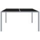 Gartentisch 130x130x72 cm Grau Stahl und Glas