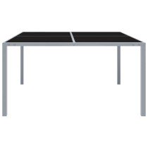 Garden Table 130x130x72 cm Grey Steel and Glass