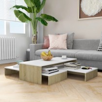 Nesting Coffee Table Set Grey 100x100x26.5 cm Engineered Wood
