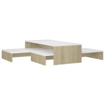 Nesting Coffee Table Set Grey 100x100x26.5 cm Engineered Wood