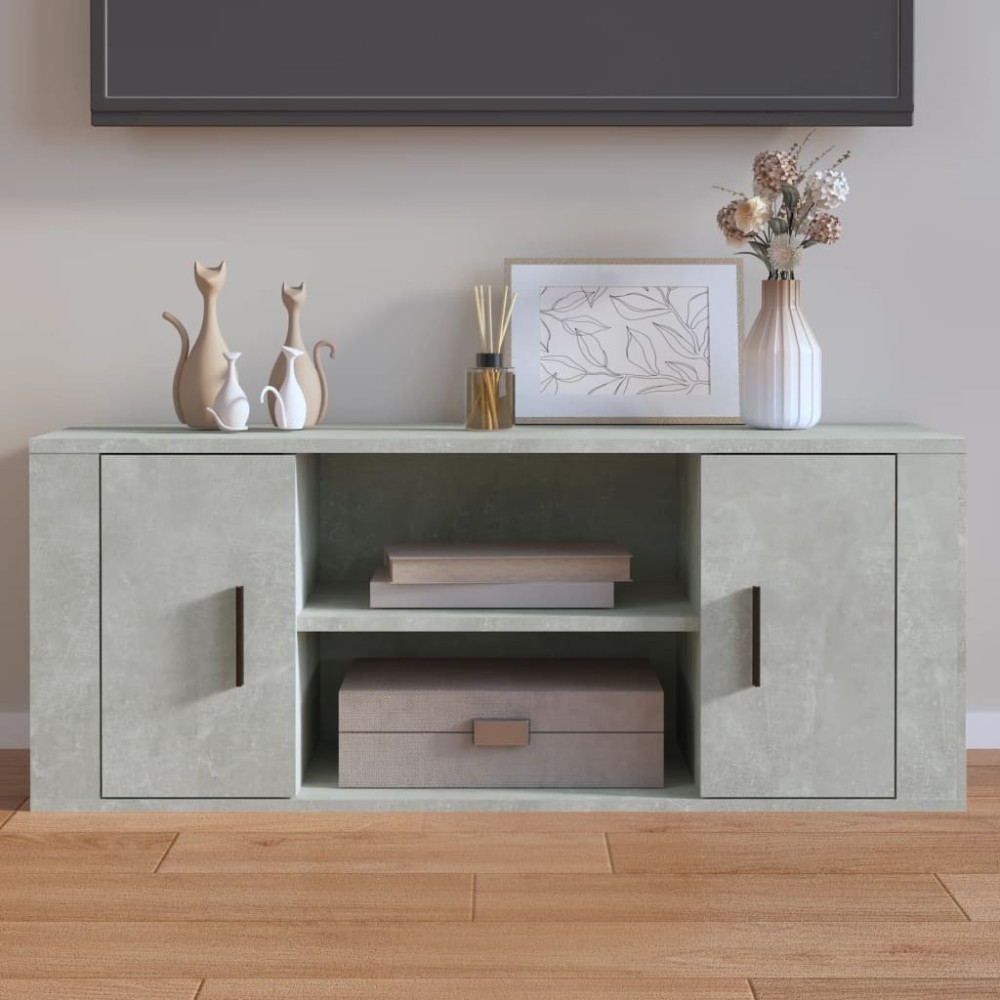 TV Cabinet Smoked Oak 100x35x40 cm Engineered Wood