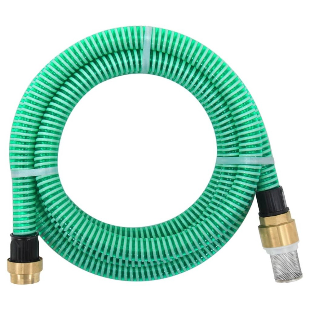 Suction Hose with Brass Connectors 7 m 25 mm Black