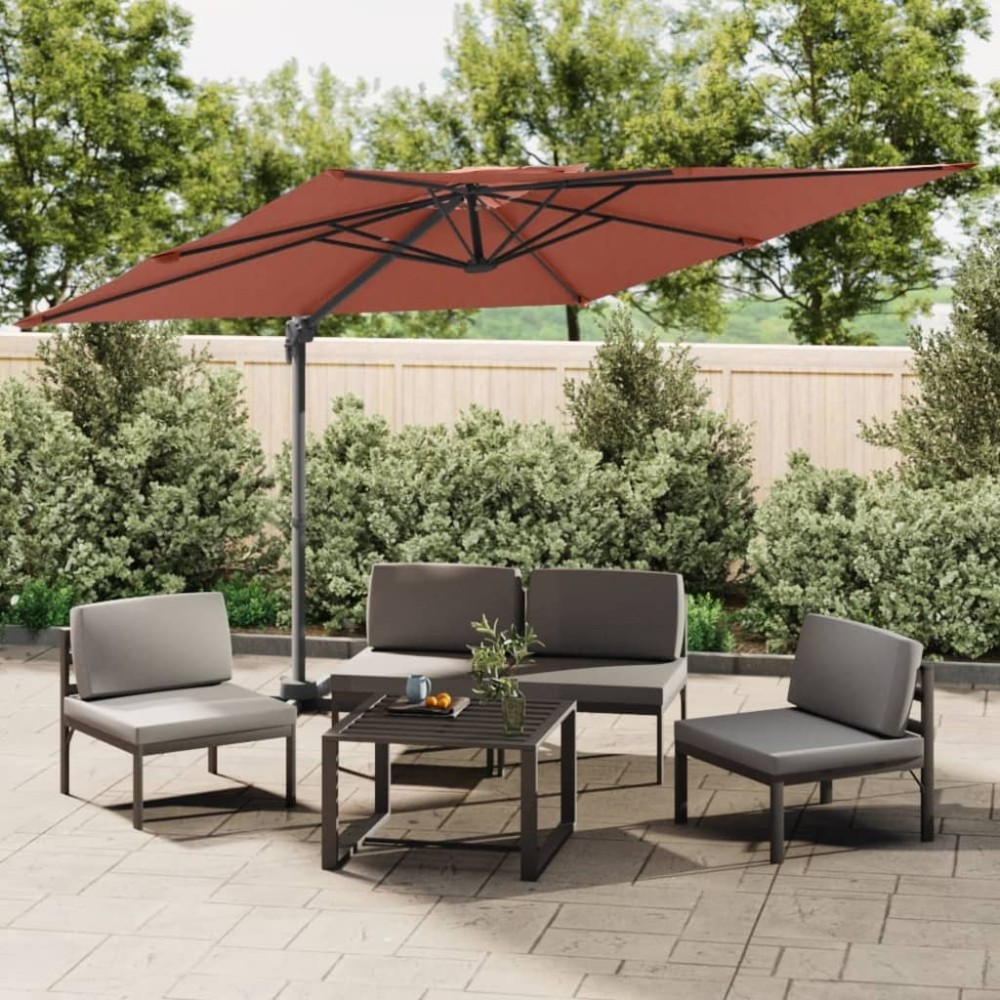 Double Top Cantilever Umbrella Terracotta 300x300 cm