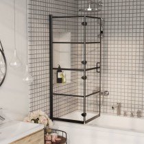 Faltbare Duschkabine ESG 120x140 cm Schwarz