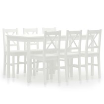 7 Piece Dining Set Pinewood Honey Brown