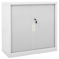 Sliding Door Cabinet White 90x40x90 cm Steel