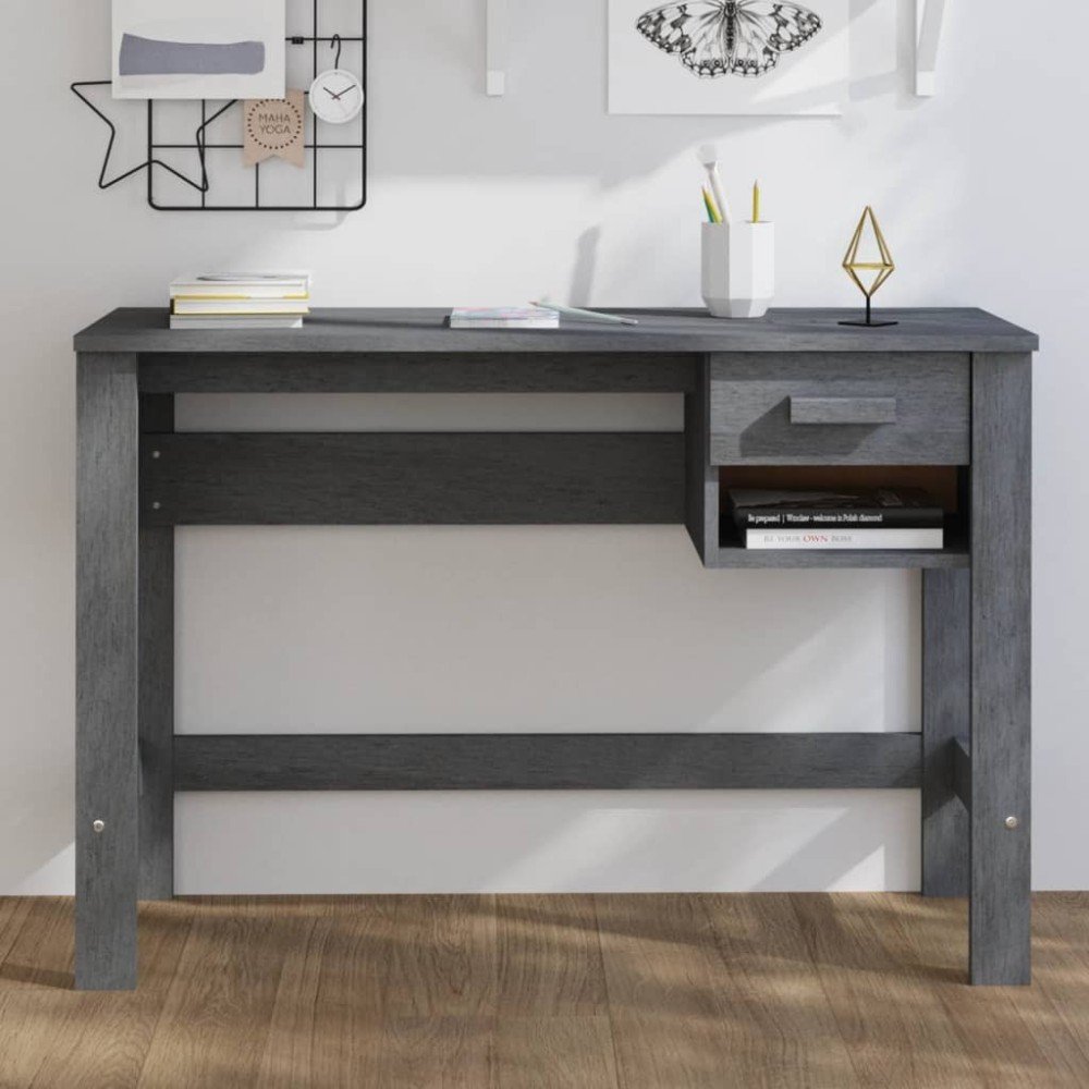 Schreibtisch HAMAR Weiß 110x40x75 cm Massivholz Kiefer