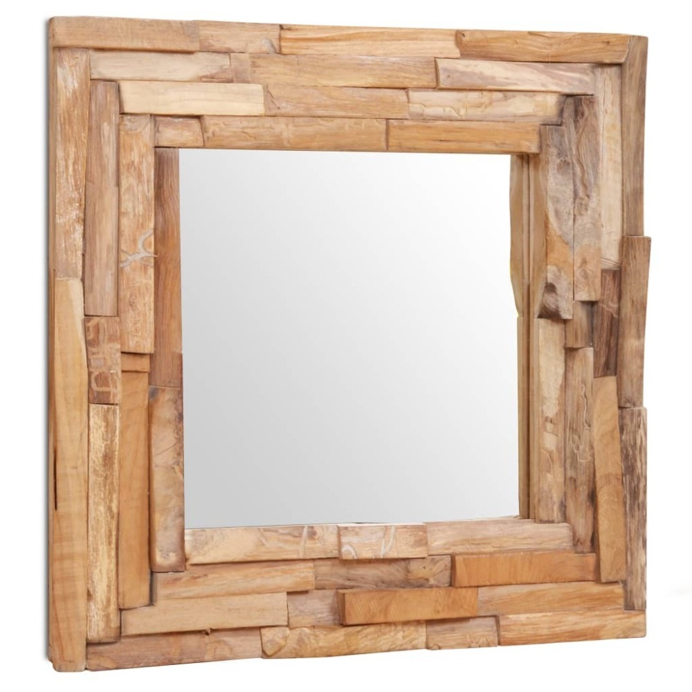 Decorative Mirror Teak 120x60 cm Rectangular