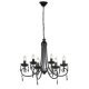 Pendant Ceiling Lamp Elegant Chandelier Black 6 Bulb Sockets