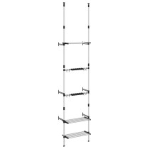 Telescopic Garden Rack with 3 Shelves Silver Aluminium