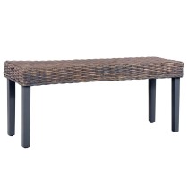 Bench 110 cm Natural Kubu Rattan and Solid Mango Wood