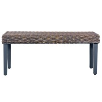 Bench 110 cm Natural Kubu Rattan and Solid Mango Wood