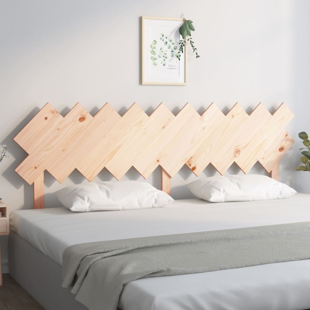 Bed Headboard Black 159.5x3x80.5 cm Solid Wood Pine