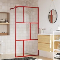 Walk-in Shower Wall with Clear ESG Glass Red 90x195 cm