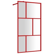 Walk-in Shower Wall with Clear ESG Glass Red 90x195 cm