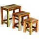 Nesting Table Set 3 Pieces Vintage Reclaimed Wood