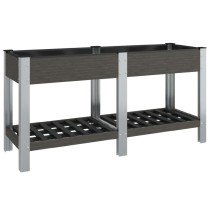 Garden Raised Bed with Shelf 100x50x90 cm WPC Grey