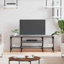 TV-Schrank Räuchereiche 100x35x45 cm Holzwerkstoff & Eisen