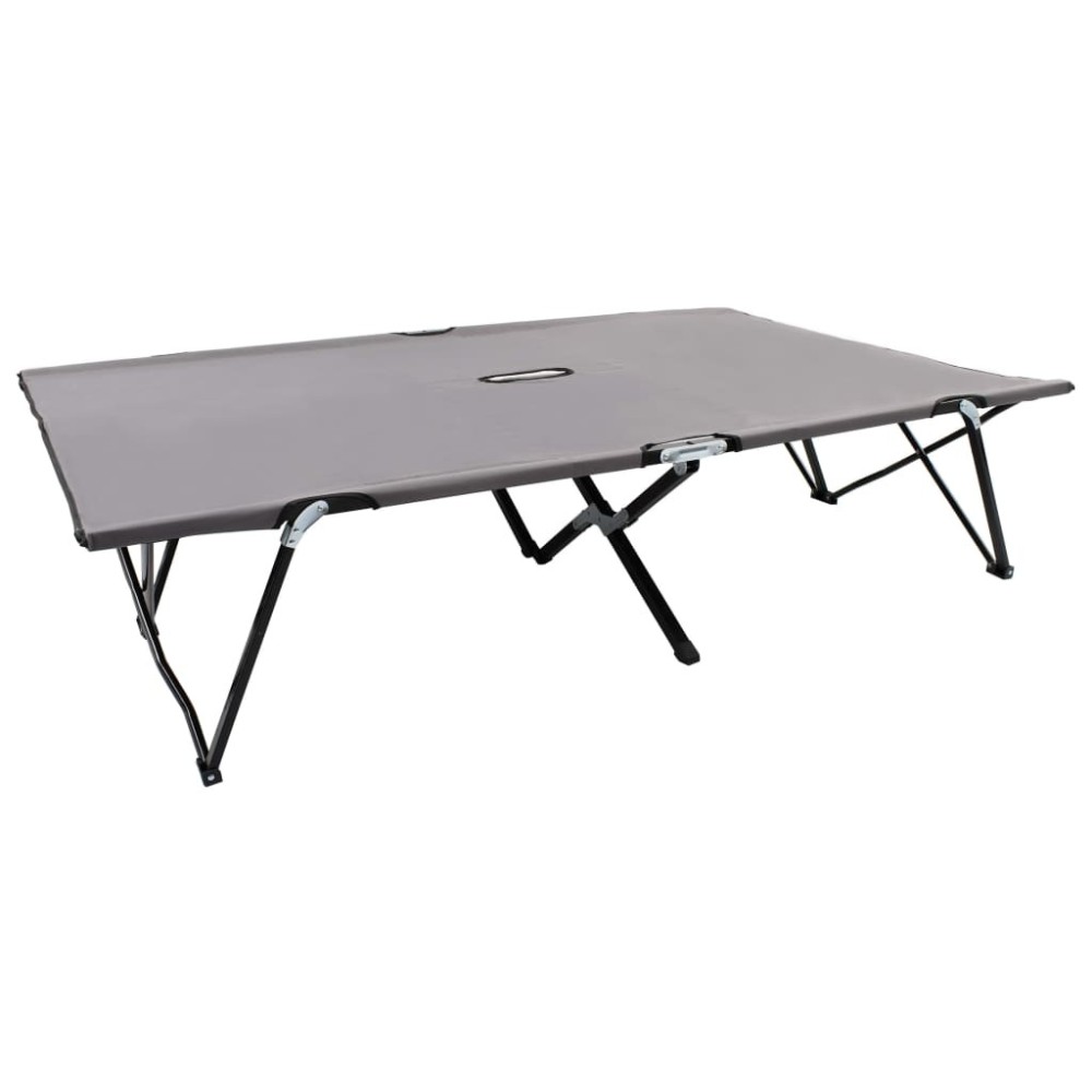Two Person Folding Sun Lounger Green Steel