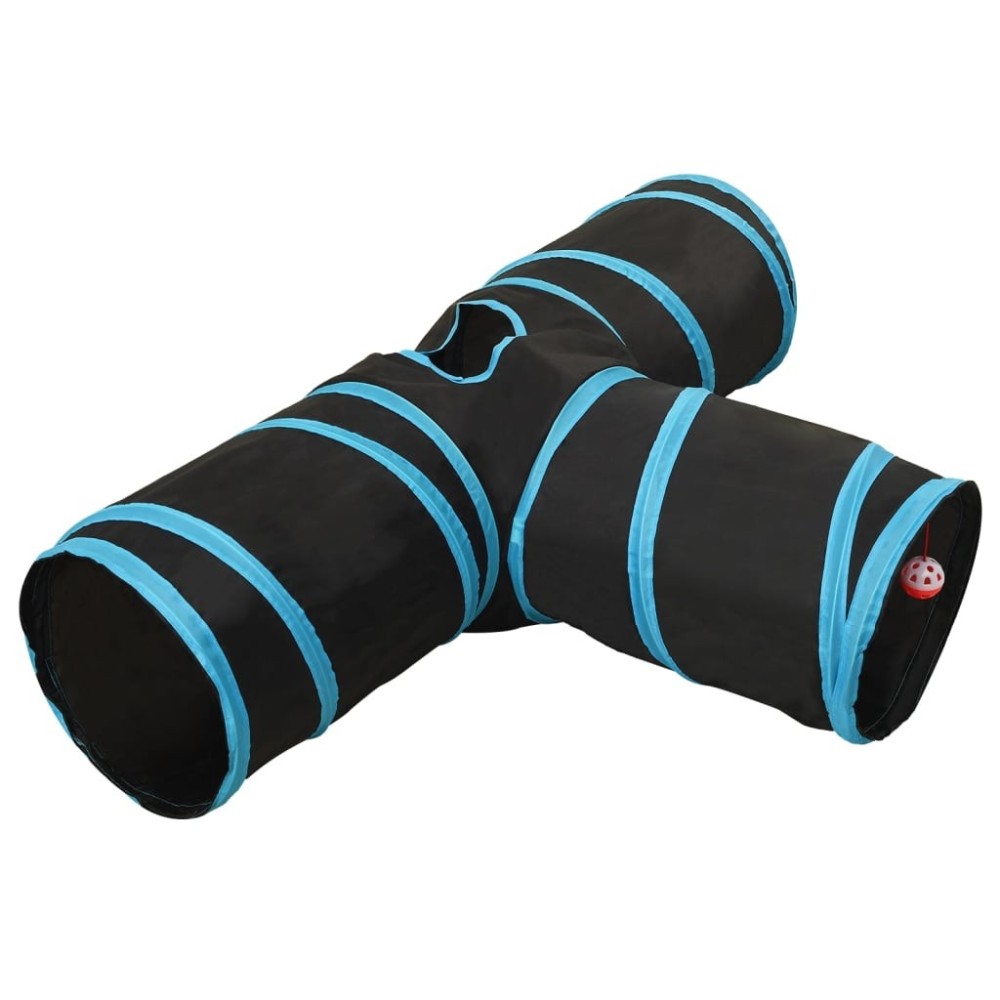 Cat Tunnel 4-way Black and Blue 132 cm Polyester