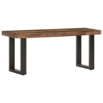 Sitzbank 110 cm Raues Mango-Massivholz und Stahl