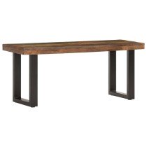 Bench 160 cm Solid Rough Mango Wood and Steel