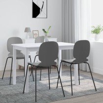 Dining Table White and Brown 114x71x75 cm Solid Rubber Wood