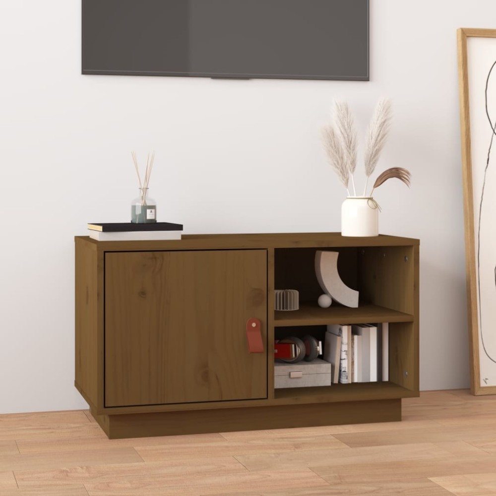 TV Cabinet 70x34x40 cm Solid Wood Pine