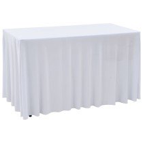 2 pcs Stretch Table Covers with Skirt 180x74 cm Black