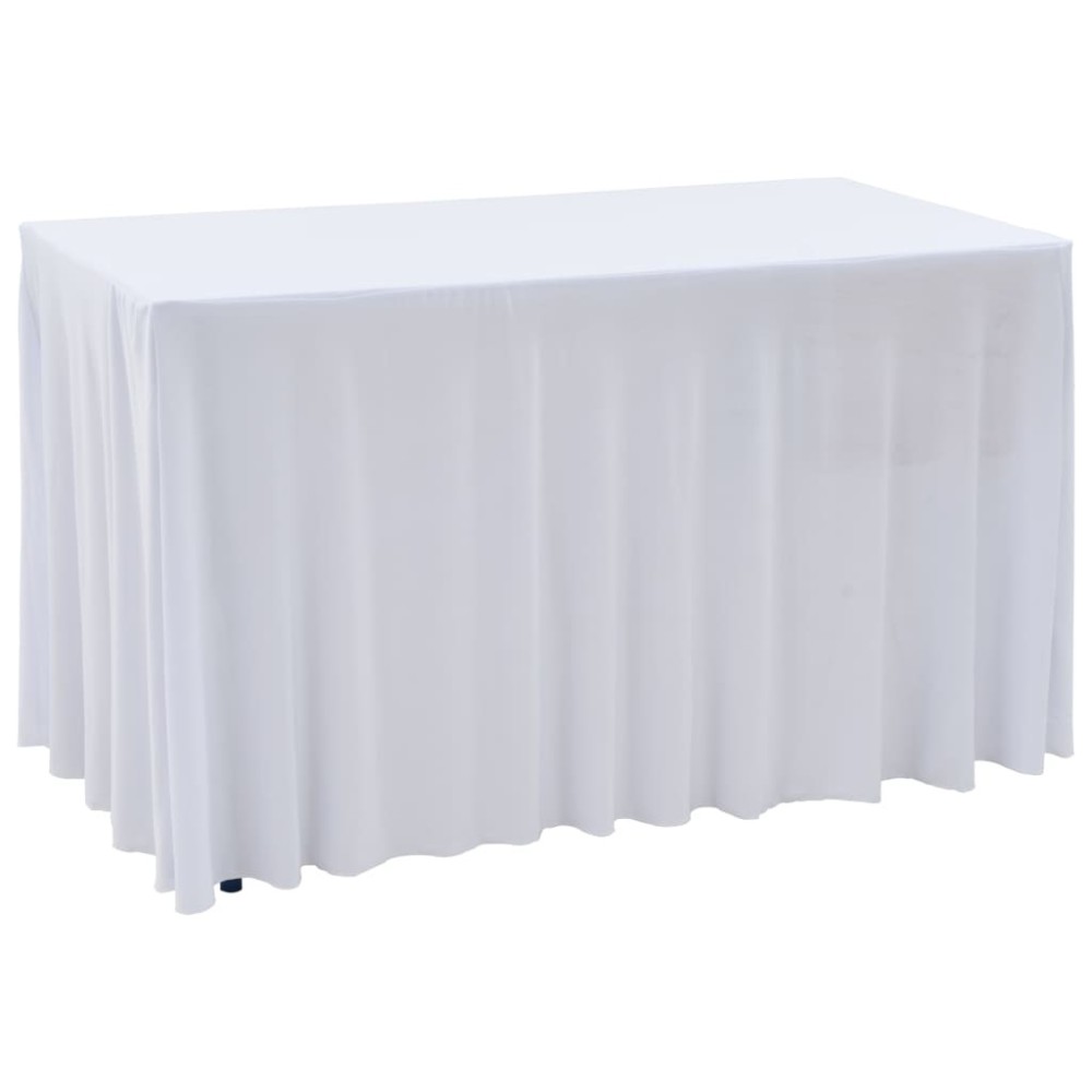 2 pcs Stretch Table Covers with Skirt 180x74 cm Black