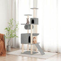 Cat Tree with Sisal Scratching Posts Cream 168 cm