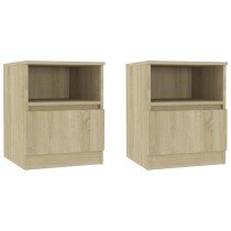 Bed Cabinets 2 pcs High Gloss Black 40x40x50 cm Engineered Wood
