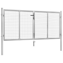 Garden Gate Galvanised Steel 306x175 cm Silver