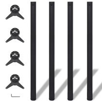 4x höhenverstellbares Tischbein Schwarz 710 mm