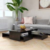 Nesting Coffee Table Set Grey 100x100x26.5 cm Engineered Wood