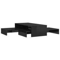 Satztisch-Set Schwarz 100x100x26,5 cm Holzwerkstoff