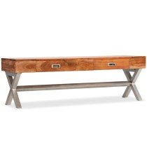 TV Cabinet with Drawers Solid Acacia Wood Sheesham Finish 140cm