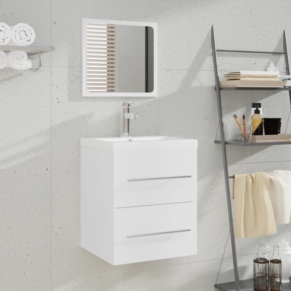 Bathroom Cabinet with Mirror Concrete Grey 41x38.5x48 cm Engineered Wood