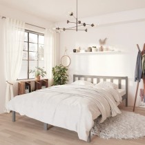 Bed Frame Solid Wood Pine 135x190 cm Double