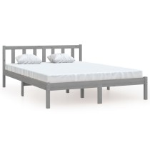 Bed Frame Solid Wood Pine 135x190 cm Double