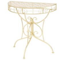 Side Table Vintage Style Half Round Metal 72x36x74 cm Silver