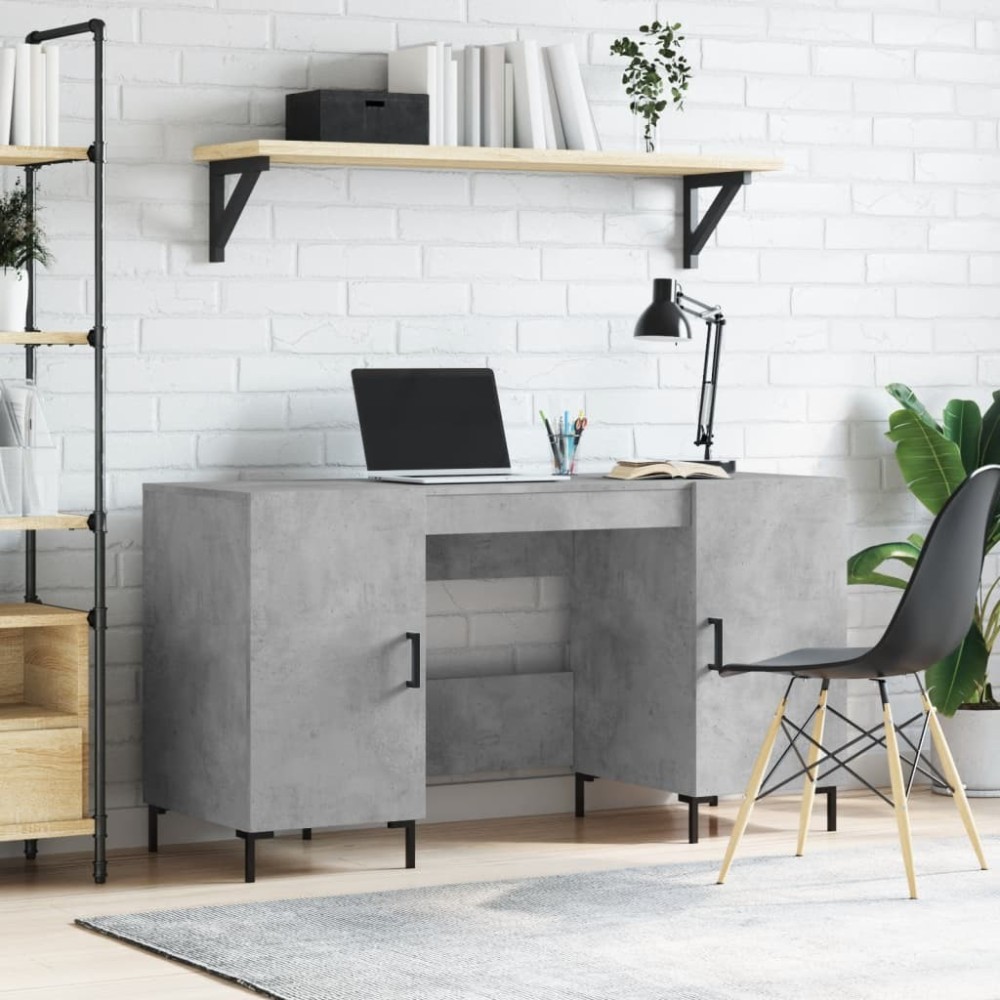 Desk White 140x50x75 cm Engineered Wood