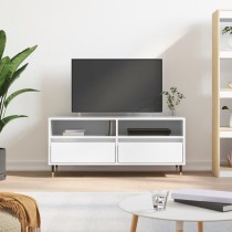 TV Cabinet High Gloss White 100x34.5x44.5 cm Engineered Wood