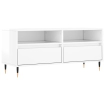 TV Cabinet High Gloss White 100x34.5x44.5 cm Engineered Wood