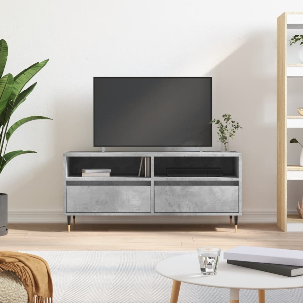 TV Cabinet Concrete Grey 100x34.5x44.5 cm Engineered Wood