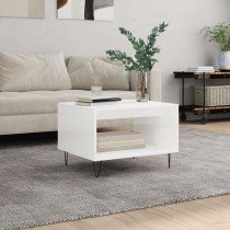 Coffee Table High Gloss White 60x50x40 cm Engineered Wood