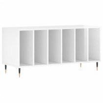 Record Cabinet High Gloss White 100x38x48 cm Engineered Wood