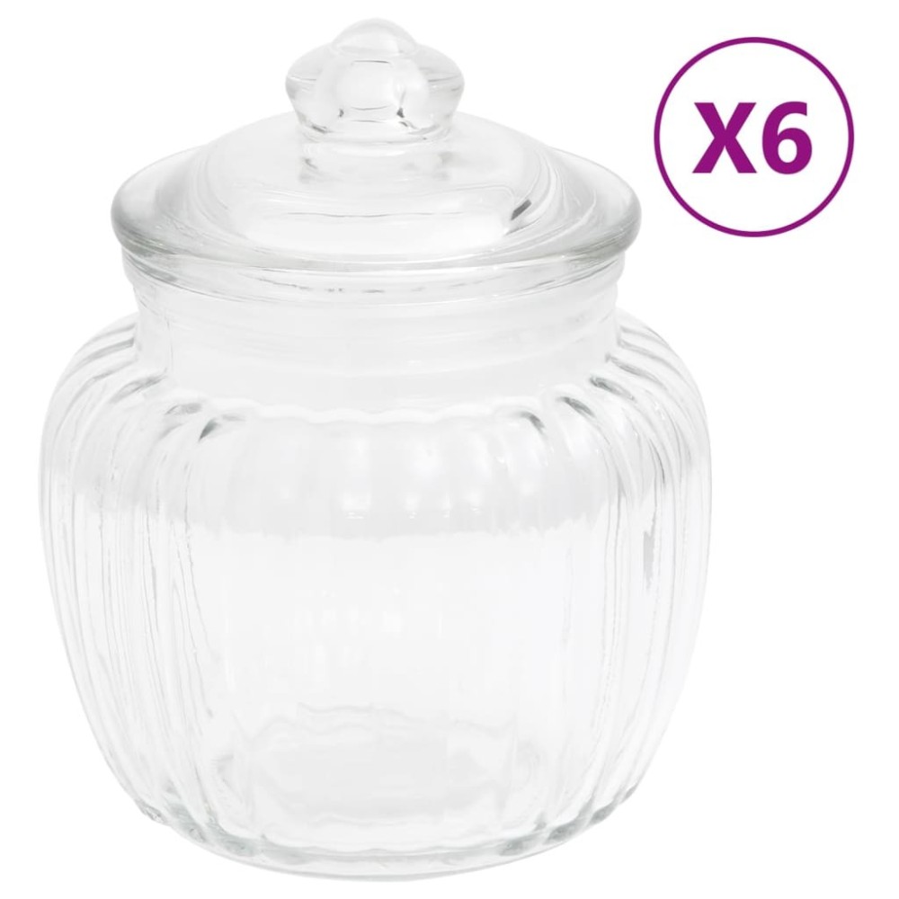 Storage Jars 6 pcs 500 ml Glass