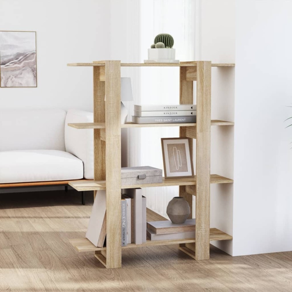 Book Cabinet/Room Divider Smoked Oak 100x30x123.5 cm