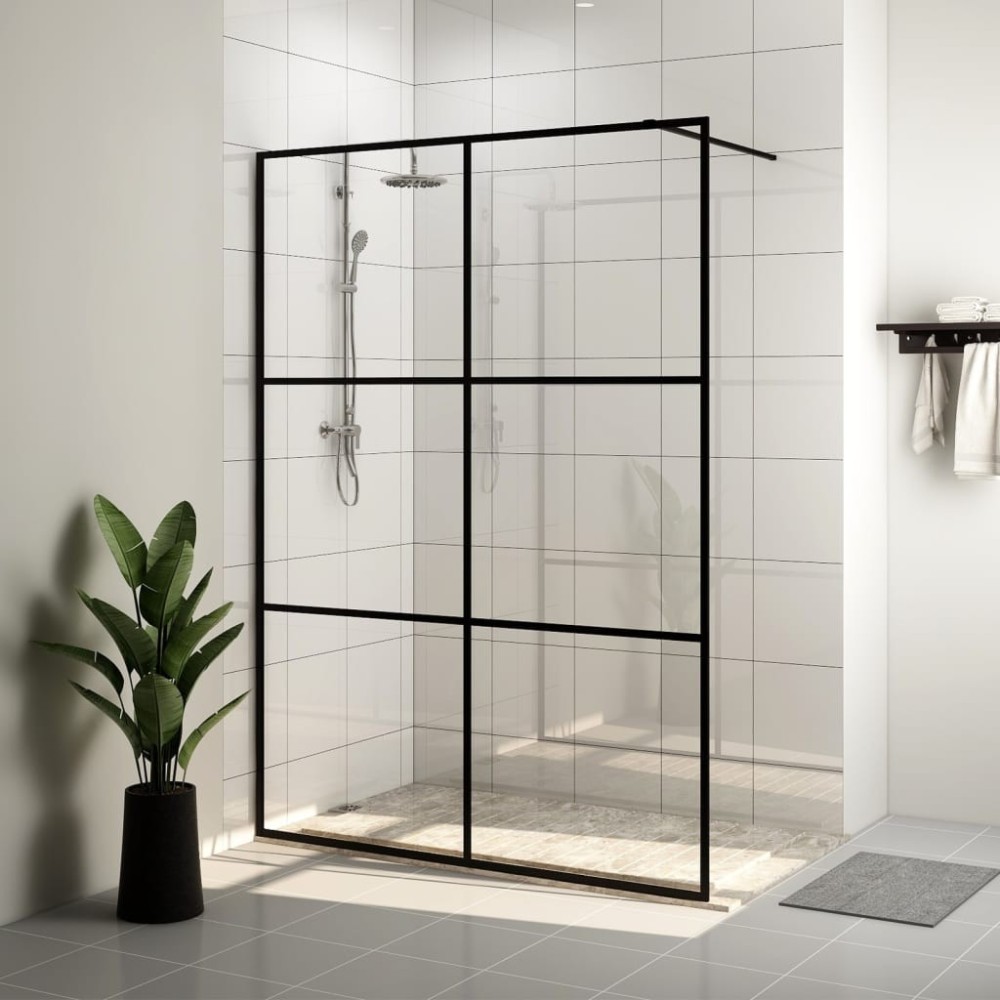 Walk-in Shower Wall White 90x195 cm Clear ESG Glass